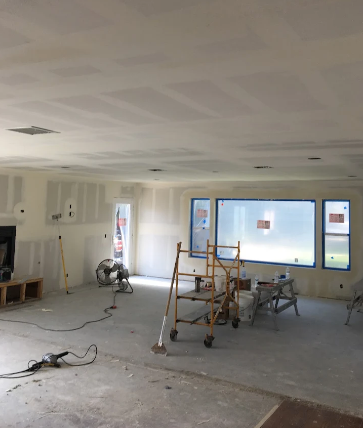 Drywall contractor on job site